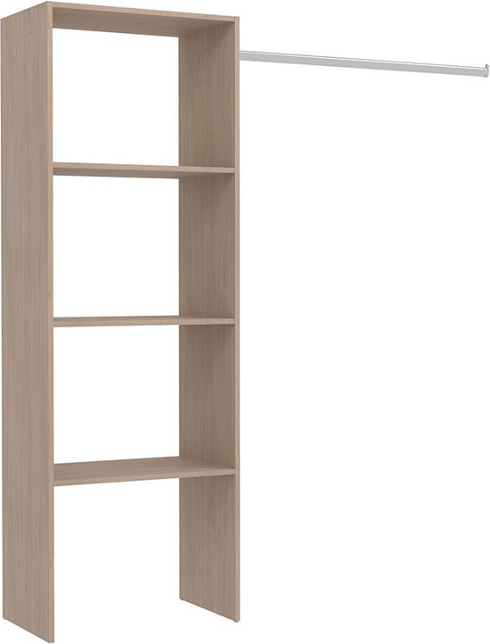 Concept-U - Houten kleedkamer met 3 planken en een garderobe: 160 x 40 x 180 cm ELYSEE