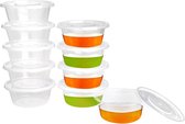 40 stuks plastic bakjes met deksels, BPA-vrije voedselcontainers van 50 ml met deksels, potjes voor saus, lekvrij, kleine plastic potjes