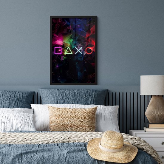 Poster aan de muur Kleurrijke controller - veelkleurig ontwerp voor de kamer van de speler- Posters