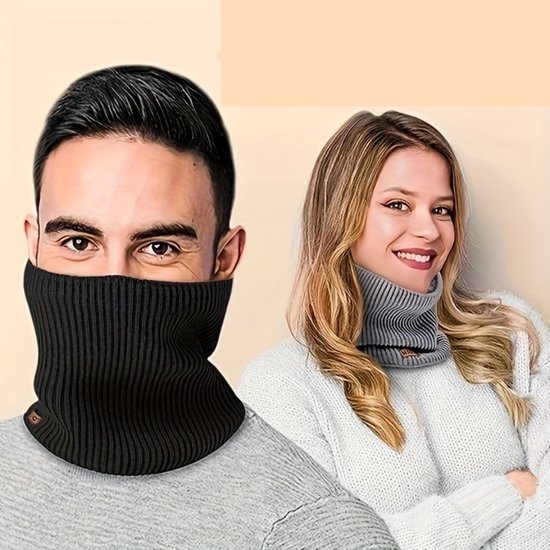 Livano Cache-Cou - Homme - Femme - Polaire - Moto - Bandana - Masque - Snood - Hiver - Écharpe - Rembourré - Chaud - Café