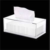 Bastix - zakdoekjes doos tissue-box, cosmetische doekjes doos wit. 9x25x13cm, rechthoekig (kleurloos)