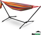 Bol.com MaxxGarden Hangmat standaard - met doek - één persoon set - 290x120x93 cm - bruin aanbieding