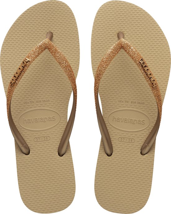 Havaianas Slim Glitter II Slippers - Zand - Goud