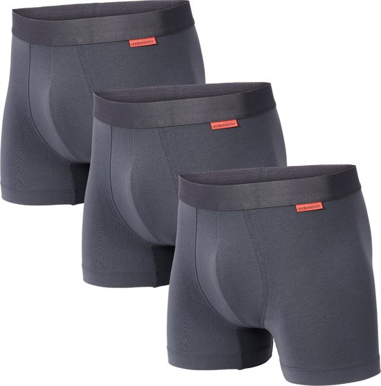 Undiemeister - Boxershort multipack - Boxershort heren - Ondergoed - Gemaakt van Mellowood - Onderbroek mannen - Boxer briefs - Lava Rock (grijs) - 3-pack - XS