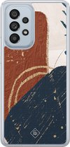Casimoda® hoesje - Geschikt voor Samsung Galaxy A53 - Abstract Terracotta - 2-in-1 case - Schokbestendig - Geometrisch patroon - Verhoogde randen - Rood, Transparant
