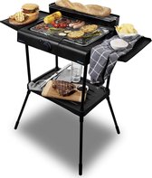PerfectSteak 4250 standaard elektrische barbecue 2400 W, roestvrijstalen grill, grote oppervlakbeugels, 3 hoogtes en winddicht paneel