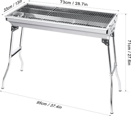 Camping Grill Opvouwbaar Camping Grill Roestvrij Staal - Draagbare Opvouwbare BBQ Voor Outdoor Barbecue Grill Napoleon