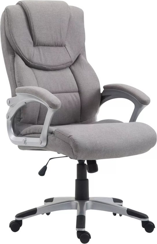 In And OutdoorMatch Luxe Bureaustoel Graziano Kody - stof- Lichtgrijs - Op wielen - Ergonomische bureaustoel - Voor volwassenen - In hoogte verstelbaar