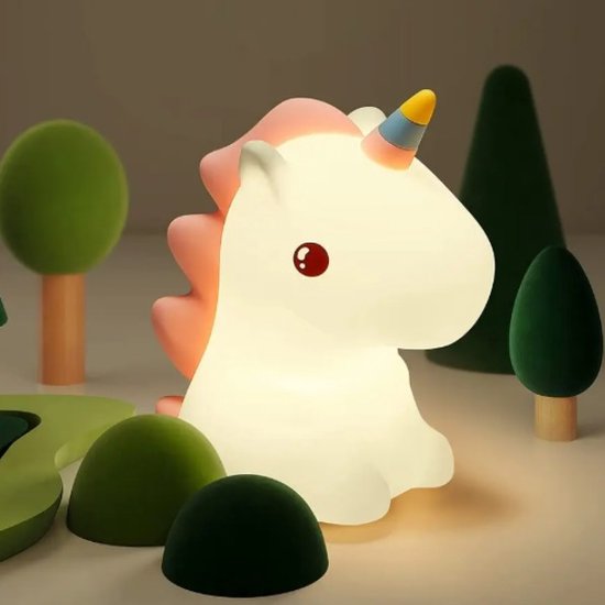 Unicorn Kinder Nachtlampje - Nachtlampje Baby - Nachtlampje Kinderen - USB Oplaadbaar - Afstandsbediening - 7 kleuren led - Bedlampje