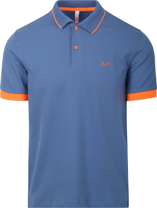 Sun68 - Poloshirt Small Stripe Blauw - Modern-fit - Heren Poloshirt Maat M