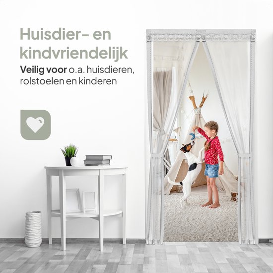O'DADDY® Deurgordijn Deluxe FIBER - Magnetisch Vliegengordijn - Voor Nieuwbouw en Standaard Deuren - Eenvoudige Installatie - Deurhor Wit - 100x210 cm van O'DADDY — afbeelding 3