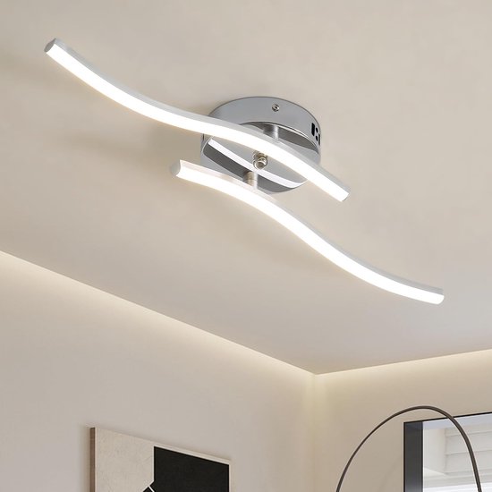 Goeco plafondlamp - groot - 52cm - 14W - (2 LED-armen) - woonkamer modern golvend