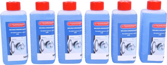 Foto: Wasmachinereiniger strong 500ml set van 6 anti kalk multireiniger voor effectieve onderhoud van wasmachine blauw kunststof huishouden