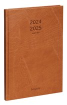 Agenda Brepols 2024-2025 - 16 M - Notes Hebdomadaires LUCCA - Semaine & notes - Marron - 14,8 x 21 cm