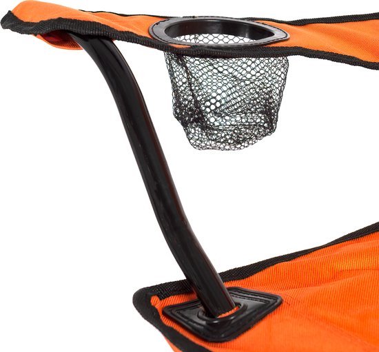 Campingstoel - Vouwstoel - Vissersstoel - Viskrukje - Kampeerstoel - EK 2024 stoel - Buiten - draaggewicht 100kg - Opvouwbare stoel - 44x49x80 cm - Oranje van Camp — afbeelding 2