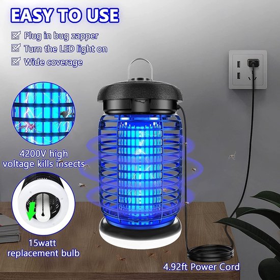 EUQQZU Insectenverdelger, 22 W, muggenlamp, elektrische