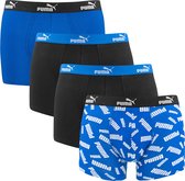PUMA 4P boxers basic logo blauw & zwart - S
