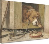Gevaarlijke grond - Henriëtte Ronner wanddecoratie - Hond schilderijen - Canvas schilderij Dieren - Wanddecoratie industrieel - Schilderijen canvas - Kunst aan de muur 60x40 cm