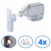 NOVOB - Push lock avec matériel de montage - serrures d'armoire | 4 pièces
