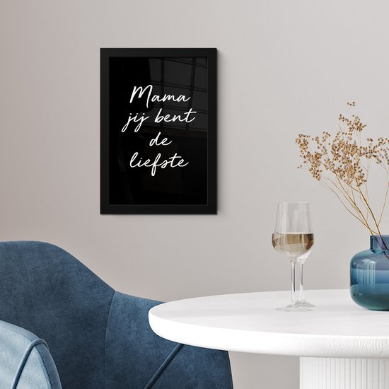 Cadre photo avec affiche - Cadre pour affiche 20x30 cm - Posters - Proverbes - Maman, tu es la plus douce - Citations - Maman - Photo dans la décoration du cadre - Cadeau pour maman - Cadeau pour la fête des mères