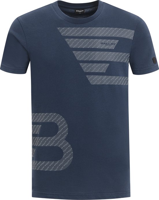 Ballin Amsterdam - Heren Regular fit T-shirts Crewneck SS - Navy - Maat XL