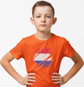 T-shirt in crack print | Koningsdag kleding kinderen | Oranje | Maat 152