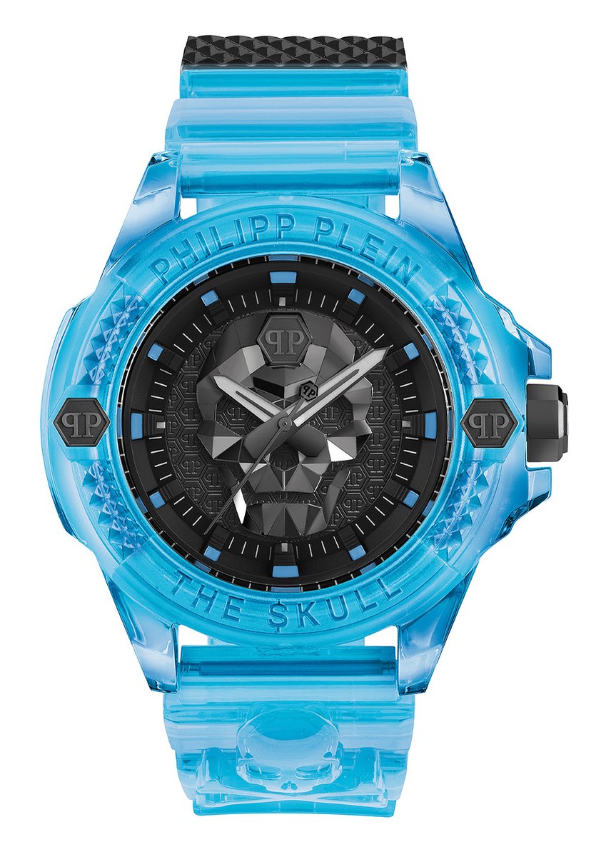 Philipp Plein The $Kull Scuba Duba Edition PWWAA0724 Horloge - Kunststof - Blauw - Ø 44 mm
