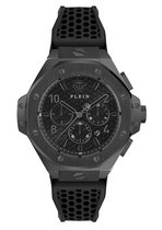 Philipp Plein Plein Chrono Royal PWPRA0924 Horloge - Siliconen - Zwart - Ø 46 mm