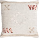 Kave Home - Kussenhoes Bibiana met beige, geel en terracotta prints van wol en katoen 45 x 45 cm