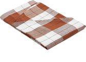 Kave Home - Rond bruin Matie-tafelkleed van katoen en linnen met ruitjespatroon Ø 150 cm
