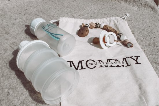 Mommy musthaves bag - bewaarzakje - luier etui - reserve kleding tas - organizer bag - speelgoed opberger - multifunctioneel - binnen tas - katoen - naturel - kraamcadeau - luiertas accessoire van Mommy musthaves — afbeelding 3