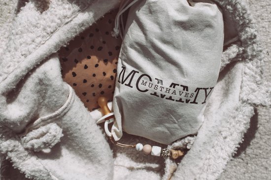 Mommy musthaves bag - bewaarzakje - luier etui - reserve kleding tas - organizer bag - speelgoed opberger - multifunctioneel - binnen tas - katoen - naturel - kraamcadeau - luiertas accessoire van Mommy musthaves — afbeelding 2