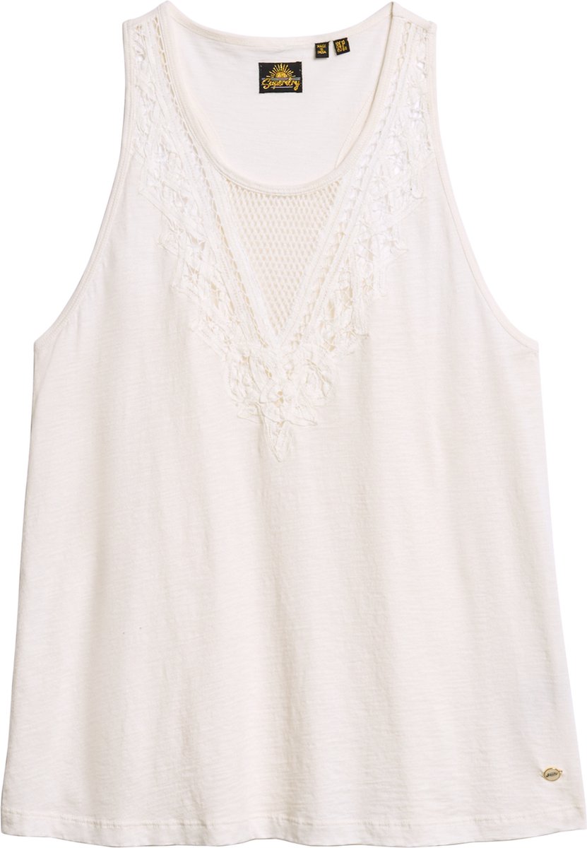 Superdry JERSEY LACE VEST Dames Top Wit