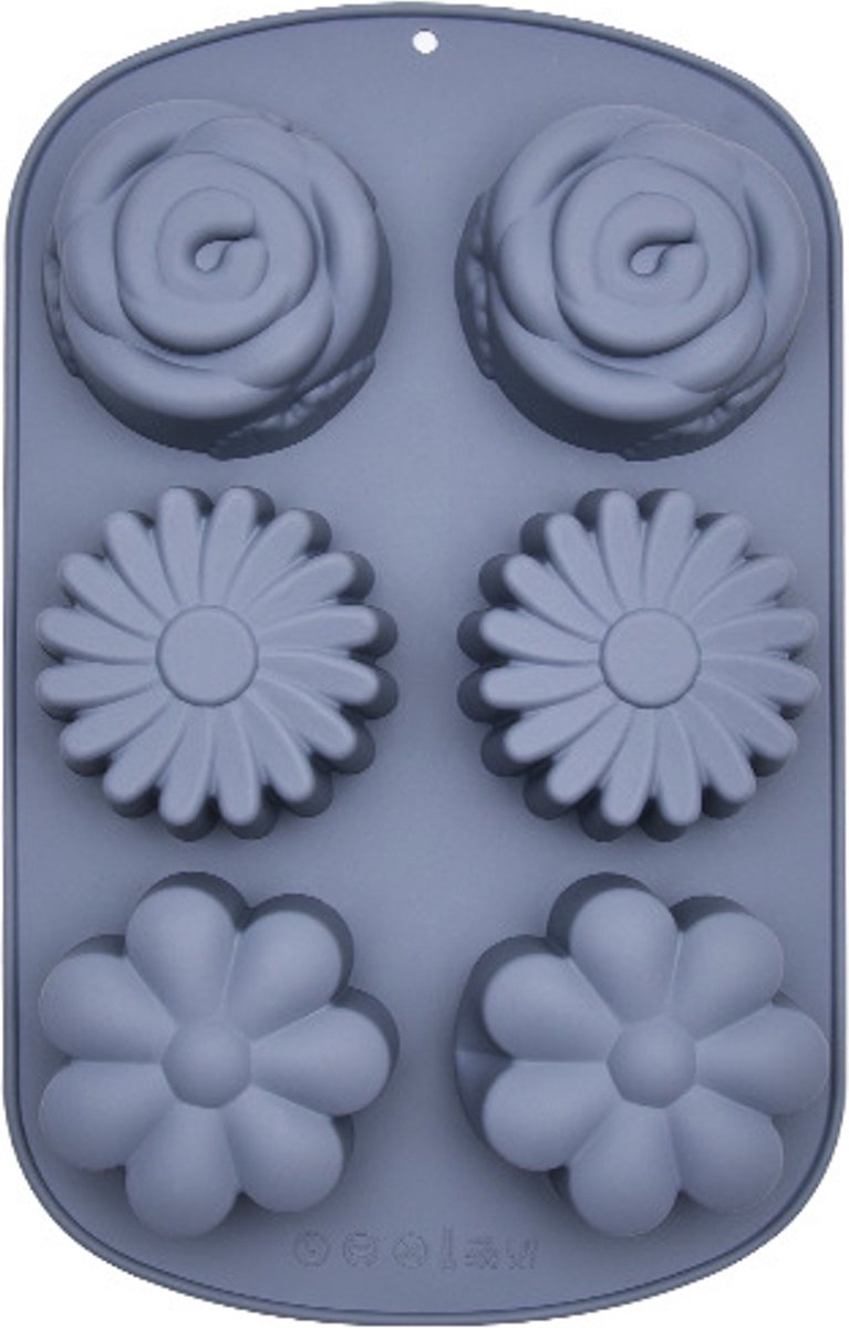 Oliva's - Bakvorm - Taartvorm - Cupcake vormpjes - Muffinvorm - Bloemen - Siliconen - 6 stuks