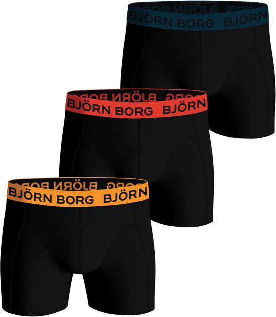 Boxers Björn Borg Cotton Stretch - boxers homme longueur normale (pack de 3) - multicolore - Taille : XL