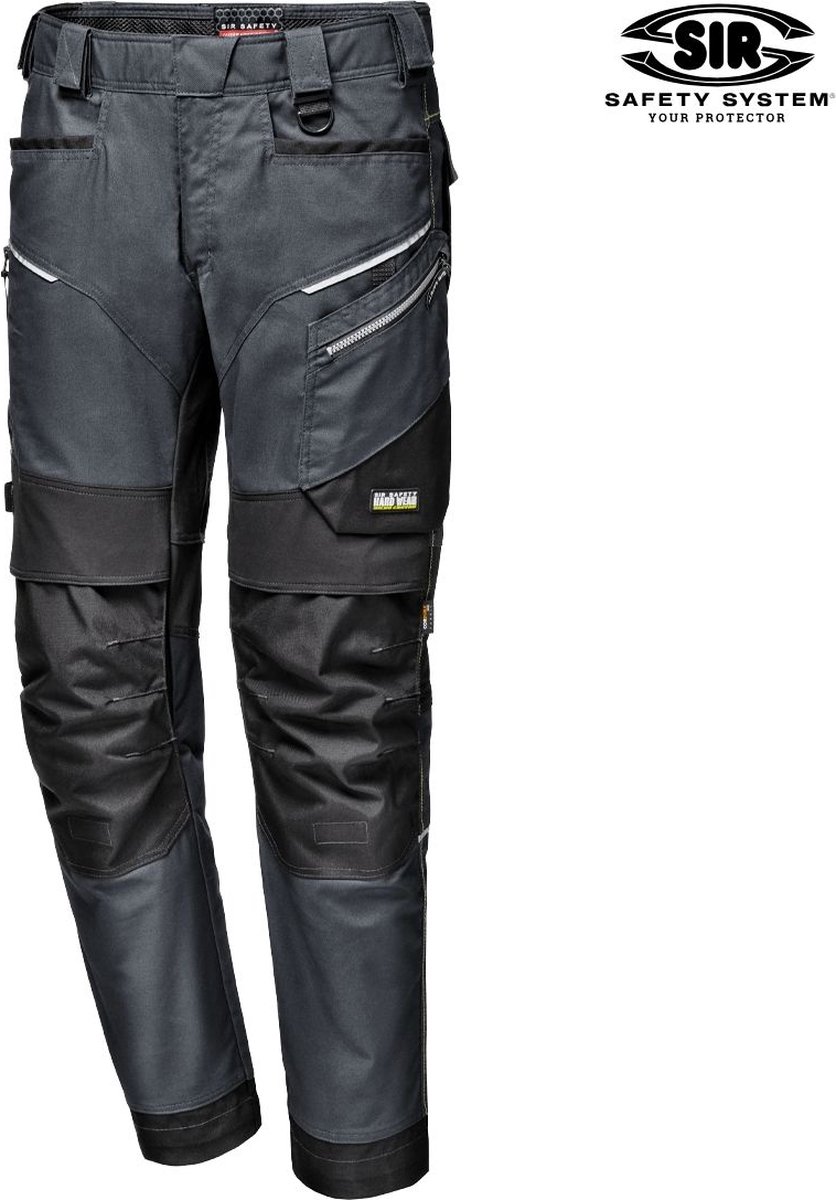 SIR SAFETY STRETCH CANVAS Cordura® Verstevigingen 4-Way Stretch Werkbroek HEREN Grijs - Met Kniezakken, Afritsbare Holsterzakken