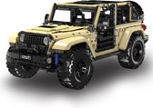 Kibus Technisch Speelgoed - Beige Jeep Auto SUV - Gemotoriseerd - Bestuurbaar - Constructie/Bouw pakket - 3621 Bouwstenen