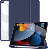 Geschikt voor iPad 6/5 Hoes - 6e/5e Generatie - 9.7 Inch - 2017/2018 - Solidenz Hybrid Case - Cover Met Autowake - Hoesje Met Pencil Houder - Ook geschikt voor iPad Air 2/Air 1 Hoes - Donkerblauw