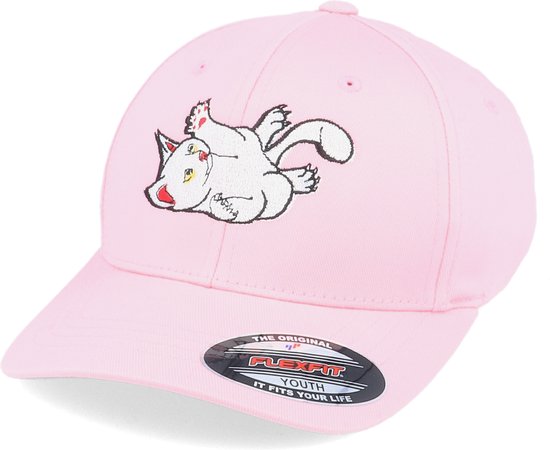 Hatstore- Kids Playing Cat Pink Flexfit - Kiddo Cap Cap