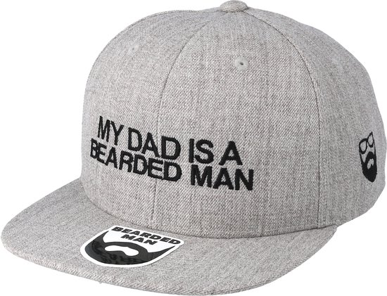 Hatstore- Kids My Dad Grey Snapback - Bearded Man Cap