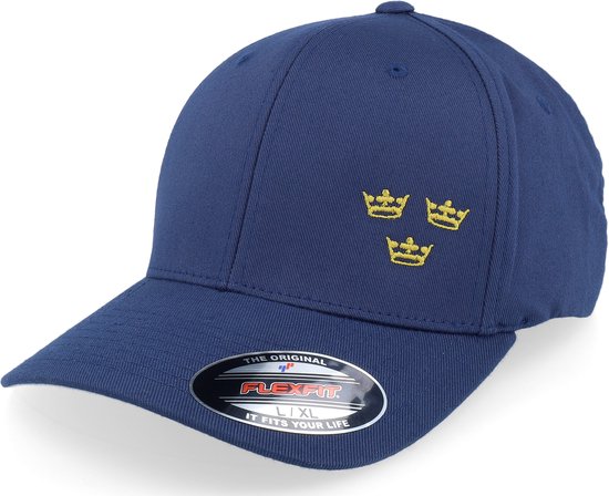Hatstore- Tre Kronor Side Panel Navy Flexfit - Iconic Cap