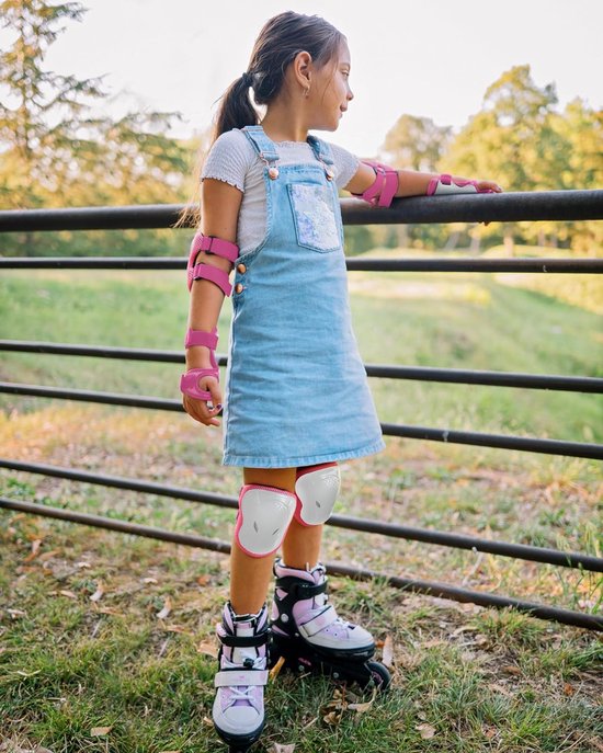 Kit Protection Enfant - Genouillères, Coudières, Protège-Poignets - Réglable - Pour Skate, Vélo, Roller - 3-12 Ans