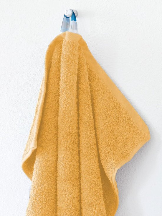 set van 6 handdoeken katoen, 50x100 cm, geel, 95°C wasbaar