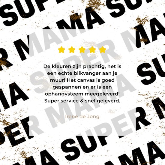 Peintures sur Toile Cadeau Mère - Super Maman - Vintage - 20x20 cm - Décoration murale