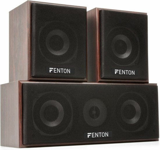 Surround set home cinema - Fenton 5.0 set met versterker en 5 speakers - Bluetooth / mp3 - Walnoot van Fenton — afbeelding 4