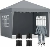 Mima® Partytent- 3x3 - Party Tent- Grijs- Opvouwbaar - Waterdicht - Paviljoen - Pavilion