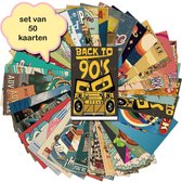 Set de 50 cartes différentes Back To The Nineties - cartes postales - vintage - karton solide - dos vierge - 15x10 cm
