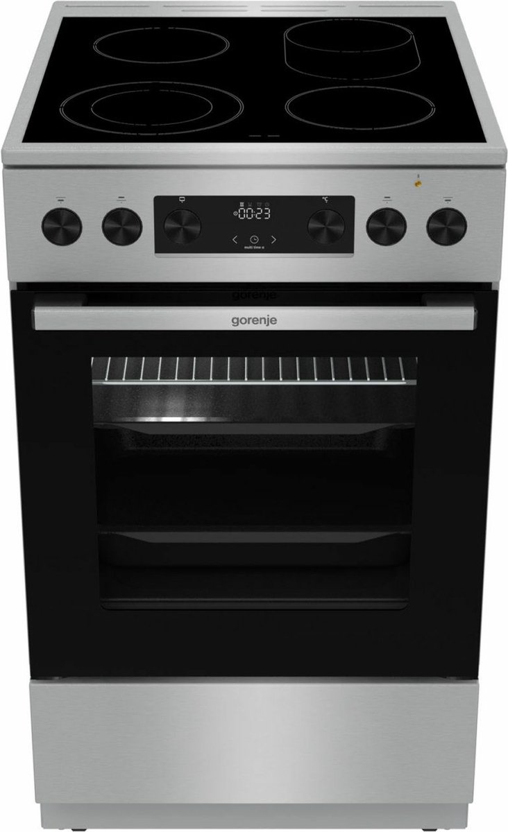 Gorenje GECS5C70XPA - Vrijstaand fornuis - Roestvrijstaal - Knoppen - Sensor - Roestvrijstaal - Front / Top front - Roestvrijstaal