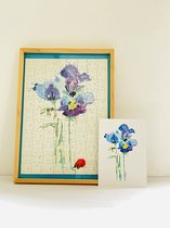 Interieur decoratie wanddecoratie - creatief cadeau- moederdag- cadeauset bloemen puzzels (88st) en kaart (anemoon) excl. Lijst(!)