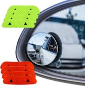 Dodehoekspiegel - Auto - 360° - Geschikt voor elke auto - Randloos - Zwart - Glas - 4 Stuks